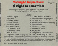 Midnight Inspirations - A Night To Remember - Elvis Presley Bootleg CD