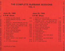 The Complete Burbank Sessions Vol.3 - Elvis Presley Bootleg CD