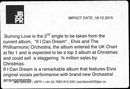 Burning Love - Elvis Presley Promo CD-R