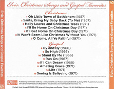 ELVIS: CHRISTMAS SONGS & GOSPEL FAVORITES - Cherry Lane Promo CDR