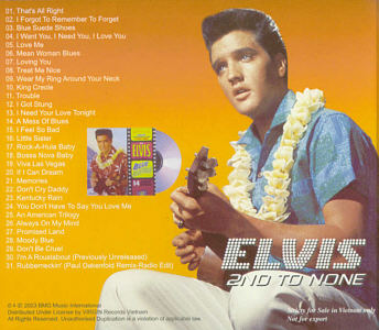 Elvis 2nd To None - BMG VK 1169 - Vietnam 2003