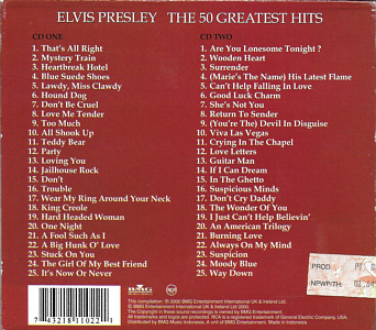 The 50 Greatest Hits - BMG 74321-81102-2  - Indonesia 2003 - Elvis Presley CD