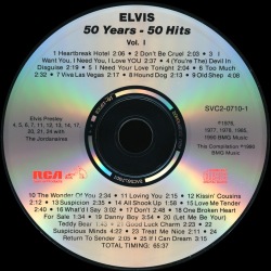 Disc 1 - Elvis Presley 2 CD - 50 Years 50 Hits (slimline jewel box) - BMG SVC2-0710-1 & 2 - USA 1998