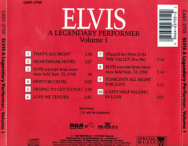 A Legendary Performer, Volume 1 - USA 1996 - CAD1-2705 - Elvis Presley CD