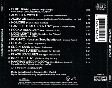 Blue Hawaii - BMG 3683-2R - USA 1992 - Elvis Presley CD