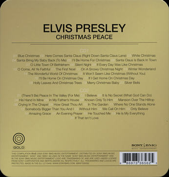 Christmas Peace (2 CD Gold Tin Box)- Sony/BMG 88697336562 - EU 2008