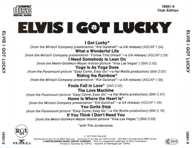 I Got Lucky - German Club CD - BMG 18581-9 - Germany 1989