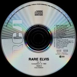 Rare Elvis, Vol. 2 - German Club Edition - BMG 18559-5 - Germany 1989