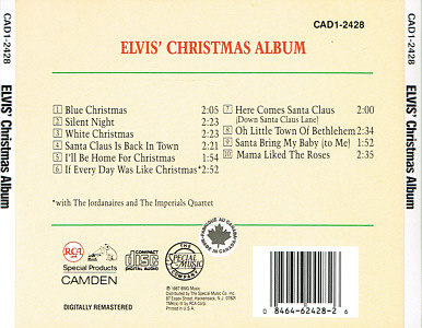 Elvis' Christmas Album (Camden) - USA 1991 - CAD1-2428 - Elvis Presley CD