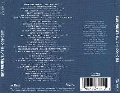 Elvis In Concert - BMG 07863-52587-2 - USA 1994 - Elvis Presley CD