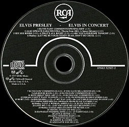 Elvis Presley CD - Elvis In Concert - BMG 07863-52587-2 - USA 1992