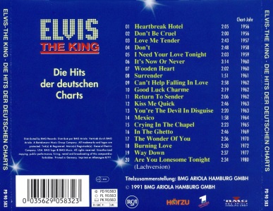 Elvis The King - Die Hits der deutschen Charts - Germany 1993 - BMG PD 90583