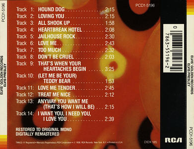Elvis' Golden Records - USA 1989 - BMG PCD1-5196