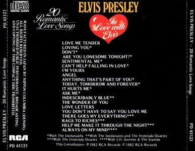 In Love With Elvis - 20 Romantic Love Songs - Thailand 1994 - BMG PD 45121
