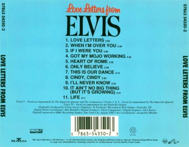 Love Letters From Elvis - BMG 07863-54350-2 - Canada 1992