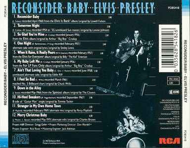 Reconsider Baby - France 1985 - RCA PD 85418