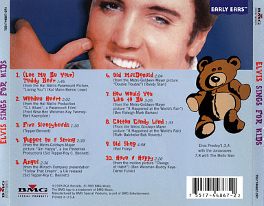 Elvis Sings For Kids - USA 2002 - BMG 75517448672R1 (2nd pressing) - Elvis Presley CD