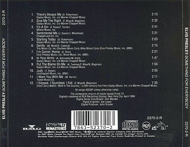 Something For Everybody - Canada 1993 - BMG 2370-2-R - Elvis Presley CD