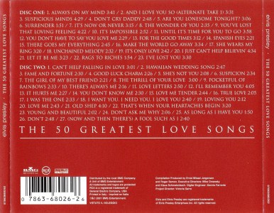 The 50 Greatest Love Songs - BMG 07863680262 - Italy 2001