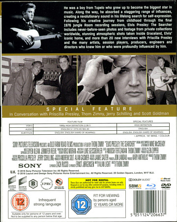 Elvis Presley The Searcher Special Edition Blu-Ray & DVD & CD-  Sony UK & ireland 2018 - Sony UK-J2066 VFE34533 - Elvis Presley CD