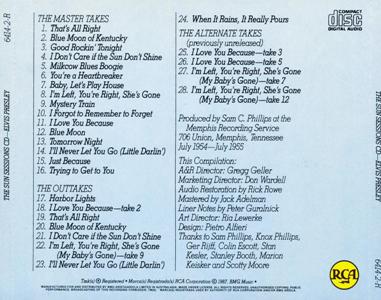 The Sun Sessions CD - Australia 1987 - BMG 6414-2-R