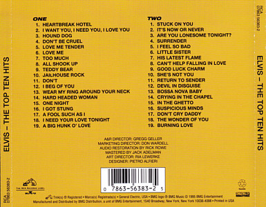 The Top Ten Hits - 07863 56383-2 - BMG - USA 2000 (Slip-In Box)  - Elvis Presley CD