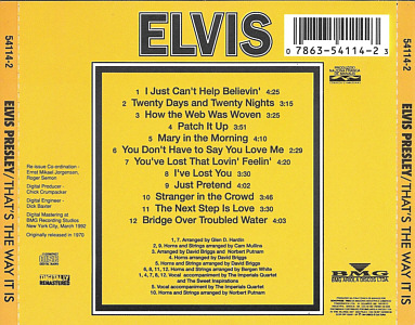 That's The Way It Is - Brazil 1994 - BMG 54114-2 - Elvis Presley CD