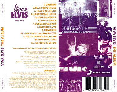 Viva Elvis - The Album (1 CD version) - Poland 2010 - Sony Music 88697767672
