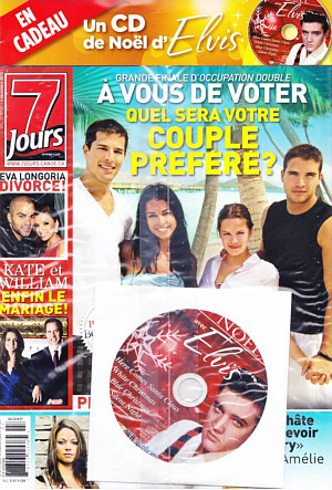 '7 jours' - Canadian magazine with a free Elvis Christmas CD - Canada 2010