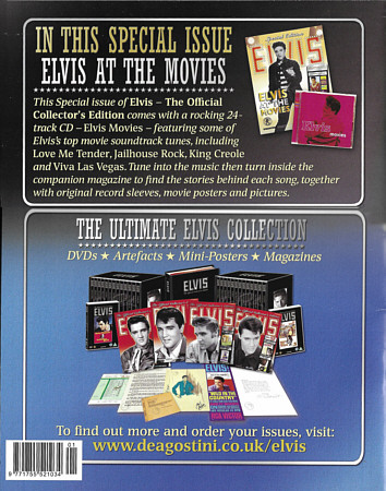 Elvis movies - DeAgostini Elvis At the Movies Special Edition - Sony/BMG UK 2009 - Elvis Presley CD with magazine