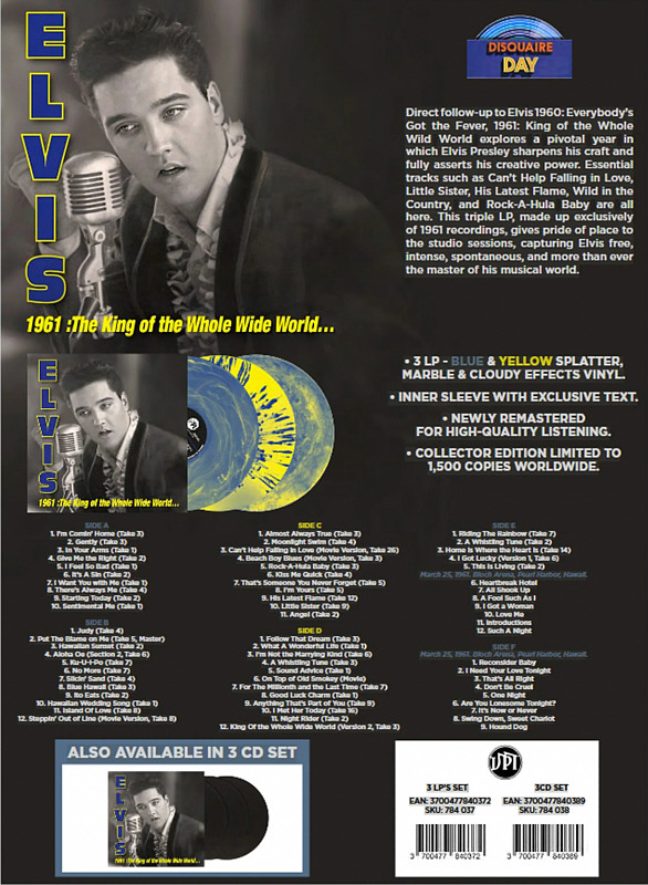 Elvis, 1961: King Of Whole Wild World - Record Store Day 2026 - Culture Factory / VPI - Elvis Presley CD