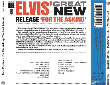 For The Asking (The Lost Album) - Vol. 36 - BMG Spain 74321 864522 - Elvis Presley El Rey CD Collection