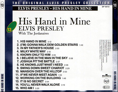 His Hand In Mine -  The Original Elvis Presley Collection Vol. 13 - EU 1996 - BMG SP 5013 - Elvis Presley CD