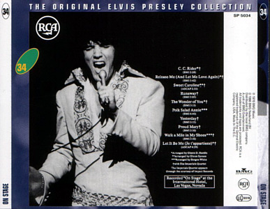On Stage - The Original Elvis Presley Collection Vol. 34 - EU 1996 - BMG SP 5034 - Elvis Presley CD