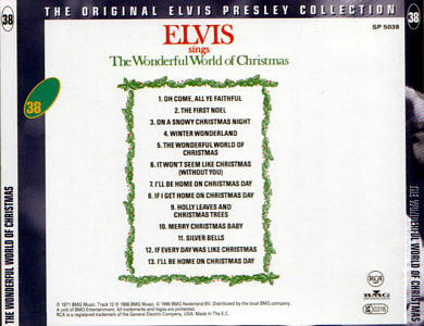 Elvis Sings The Wonderful World Of Christmas - The Original Elvis Presley Collection Vol. 38 - EU 1996 - BMG SP 5038 - Elvis Presley CD