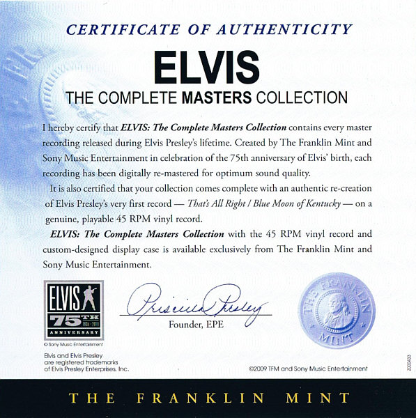 Franklin Mint Collection - Elvis Presley CD