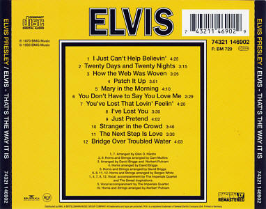 That's The Way It Is - Gracleland Collector Box Belgium BMG - Elvis Presley CD