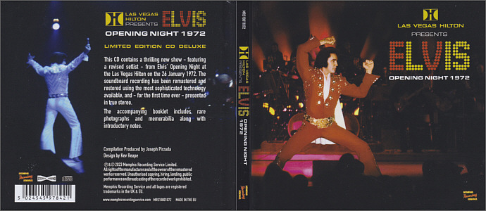 Las Vegas International Presents Elvis - Opening Night 1972 - Memphis Recording Service (MRS) - Elvis Presley CD