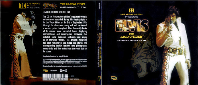 Las Vegas – The Raging Tiger-  Closing Night 1974 - Memphis Recording Service (MRS) - Elvis Presley CD