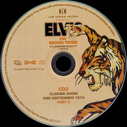 Las Vegas – The Raging Tiger- Closing Night 1974 - Memphis Recording Service (MRS) - Elvis Presley CD