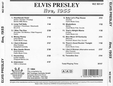 Elvis Live, 1955 (Legend WZ 90147) - Elvis Presley Various CDs
