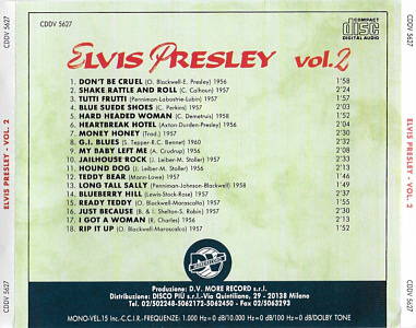 Elvis Presley Vol. 2 (More Record Italy 1991) - Elvis Presley Various CDs
