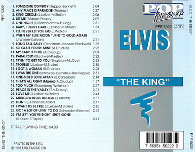 Elvis "The King" - Pop forever (Eagle Music Netherlands 1993) - Elvis Presley Various CDs