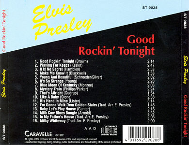 Good Rockin' Tonight Caravelle- Elvis Presley Various CDs