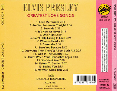 Greatest Love Songs - Elvis Presley Various CDs