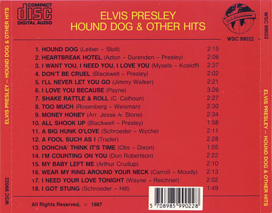 Hound Dog & Other Hits (World Satr Collection) - Germany 1993- - Elvis Presley Various CDs
