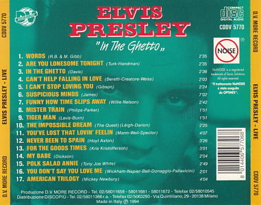 In The Ghetto (More Record Italy 1994) - Elvis Presley Various CDs