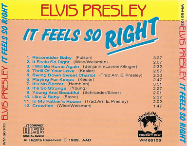 It Feels So Right (France - Biem)  - Elvis Presley Various CDs