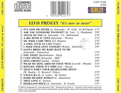 It's Now Or Never - Elvis Presley Various CDs