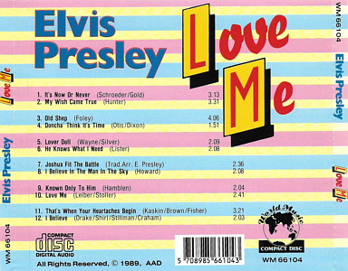 Love Me (World Music WM 66104) - Elvis Presley Various CDs